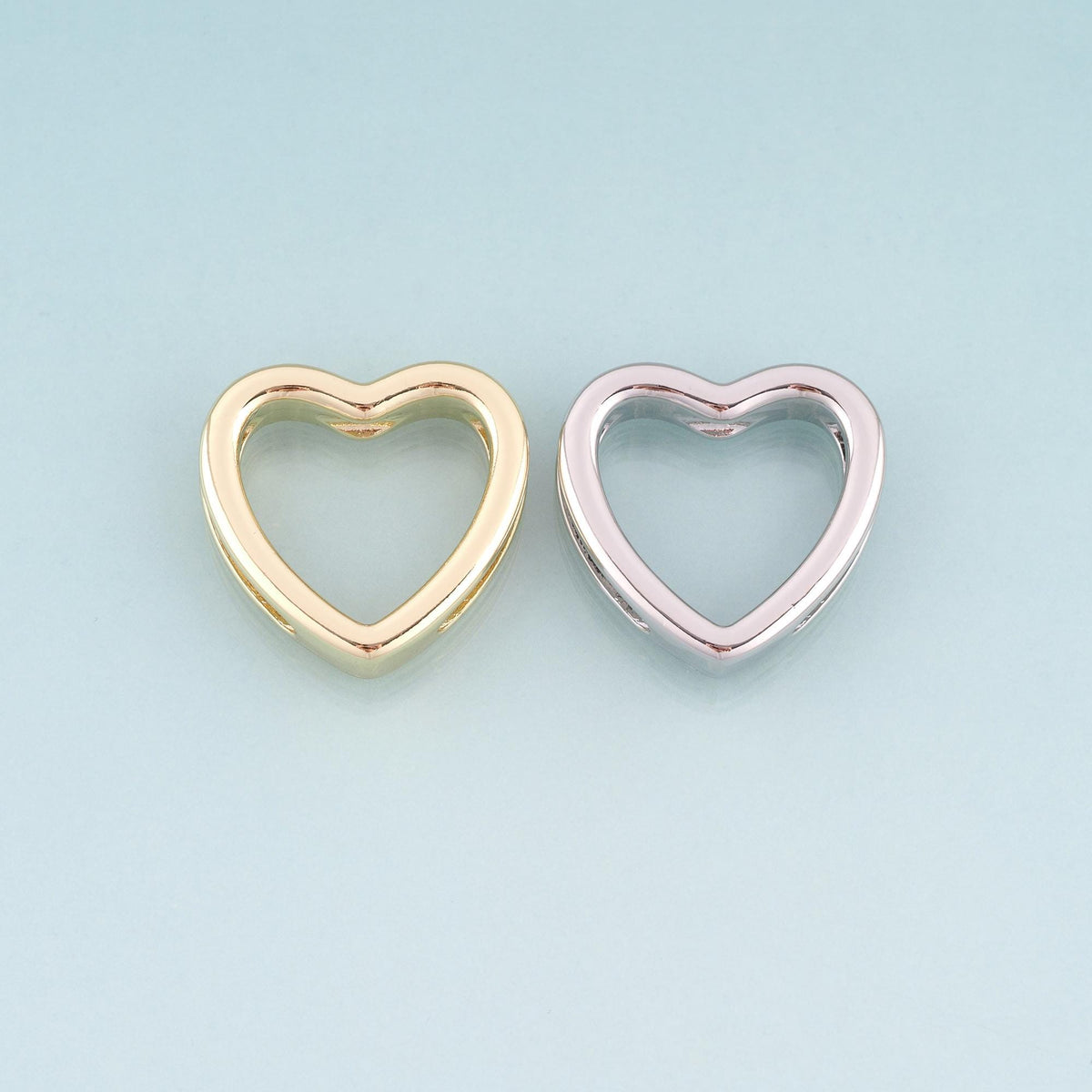 18K Gold Filled Heart Beads,Minimalist Heart Spacer Beads Bracelet Necklace for DIY Jewelry Making Supply