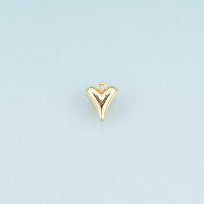 18K Gold Filled Heart Charm Pendant for Jewelry Making