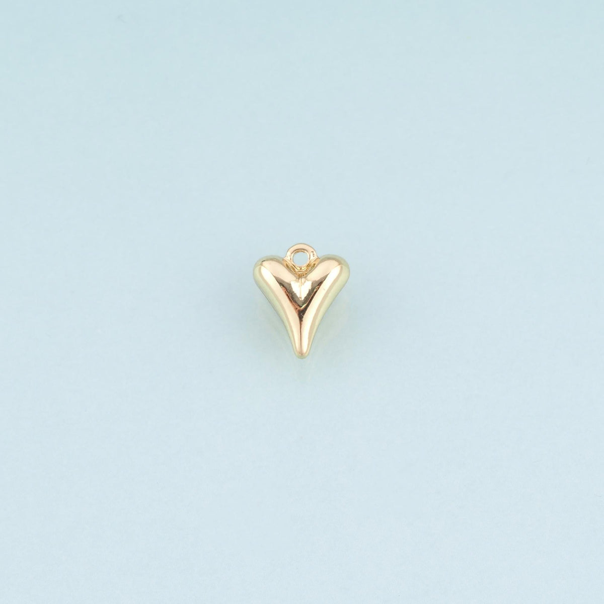 18K Gold Filled Heart Pendant,Minimalist Heart Charm Bracelet Necklace for DIY Jewelry Making Supply