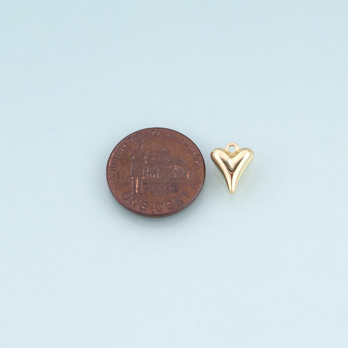 18K Gold Filled Heart Charm Pendant for Jewelry Making