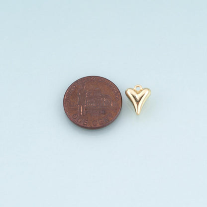 18K Gold Filled Heart Charm Pendant for Jewelry Making