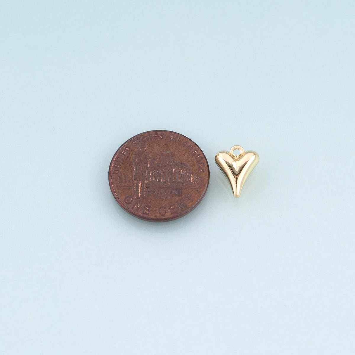 18K Gold Filled Heart Pendant,Minimalist Heart Charm Bracelet Necklace for DIY Jewelry Making Supply