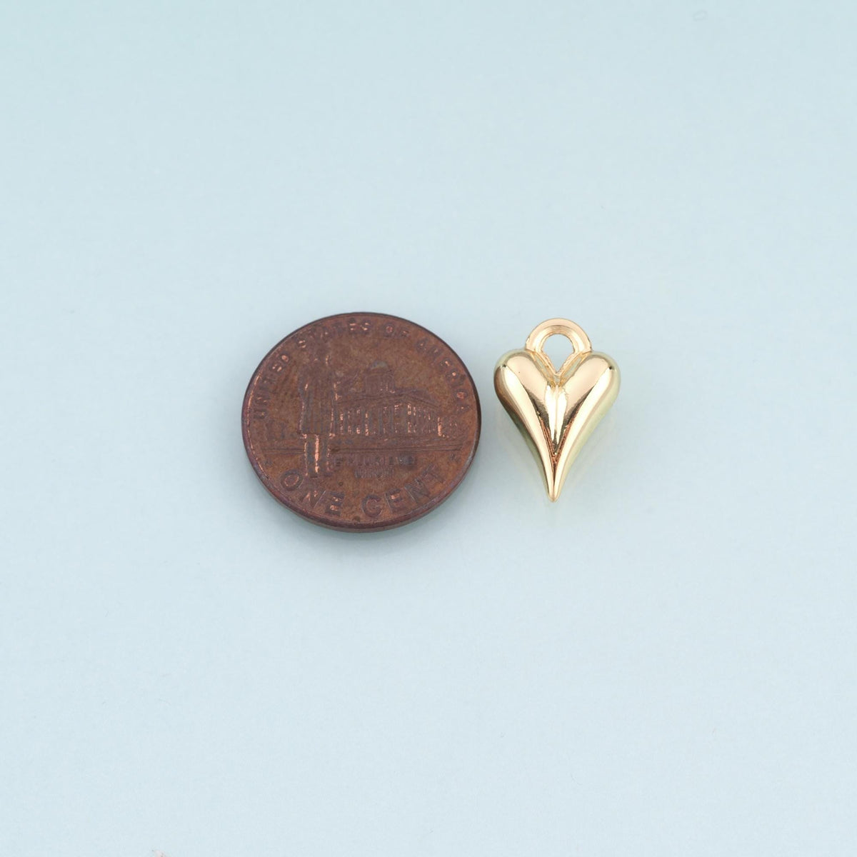 18K Gold Filled Heart Charm Pendant for Jewelry Making