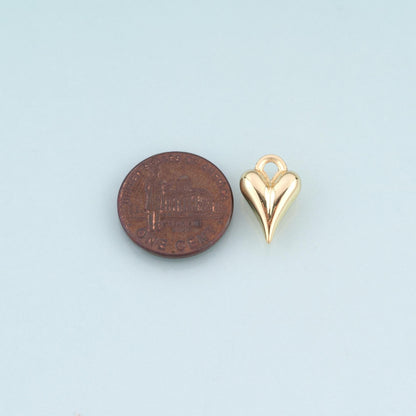 18K Gold Filled Heart Charm Pendant for Jewelry Making