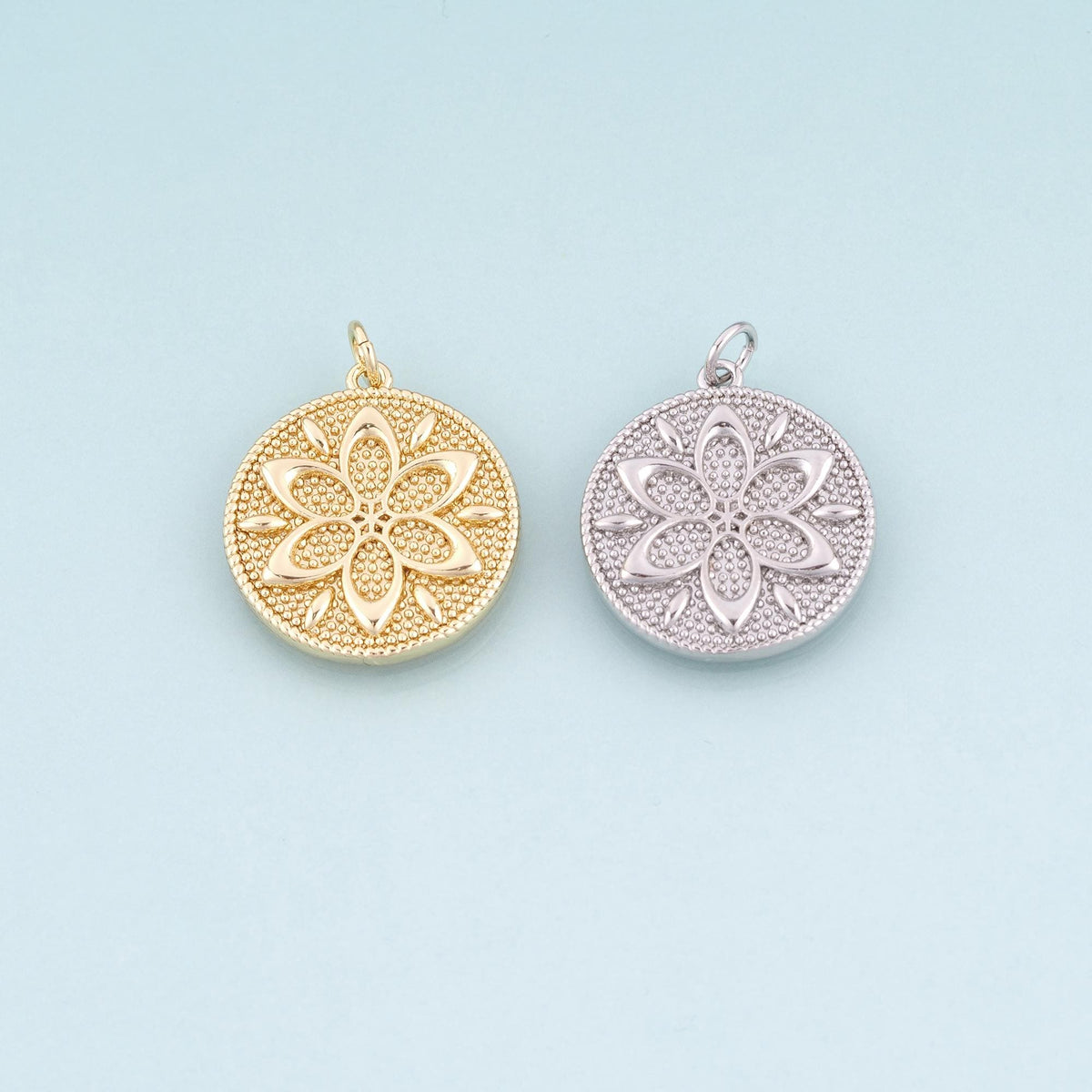 18K Gold Filled Flower Charm Pendant for Jewelry Making