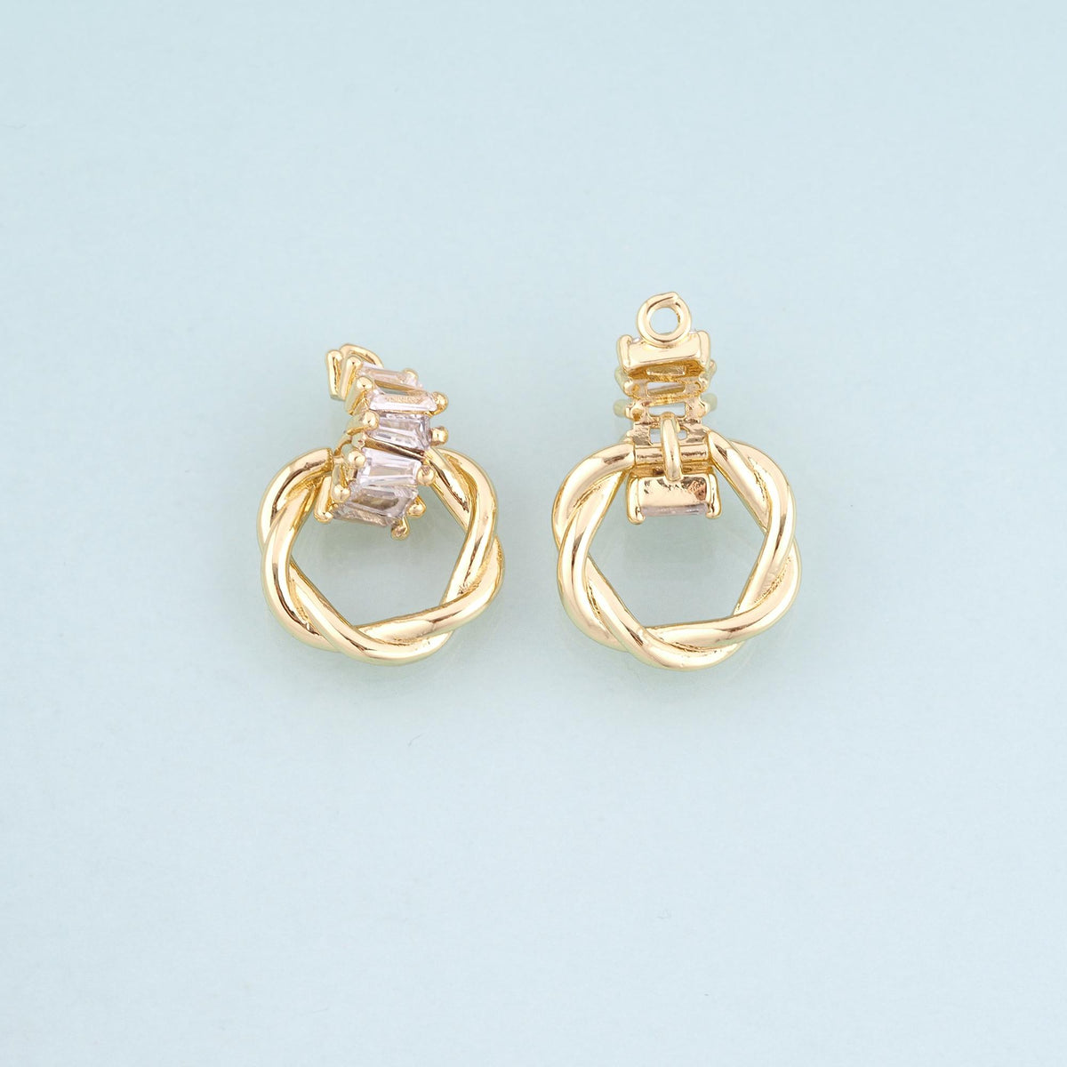 18K Gold Filled Cubic Zirconia Charm Pendant for Jewelry Making