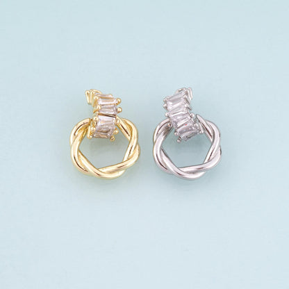 18K Gold Filled Cubic Zirconia Charm Pendant for Jewelry Making