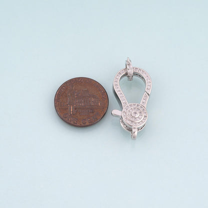 18K Gold Filled CZ Lobster Clasp Pendant,Light Luxury Lobster Clasp Bracelet Necklace for DIY Jewelry Making Supply