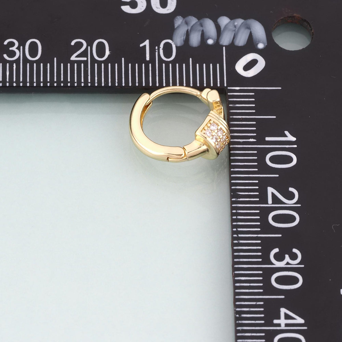 18K Gold Filled Cubic Zirconia Round Hoop Earrings for Jewelry Making