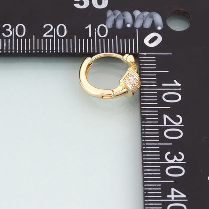 18K Gold Filled Cubic Zirconia Round Hoop Earrings for Jewelry Making