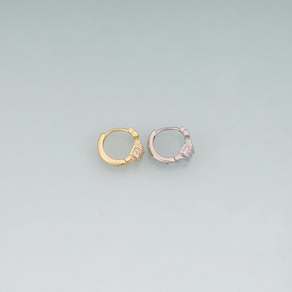 18K Gold Filled Cubic Zirconia Round Hoop Earrings for Jewelry Making