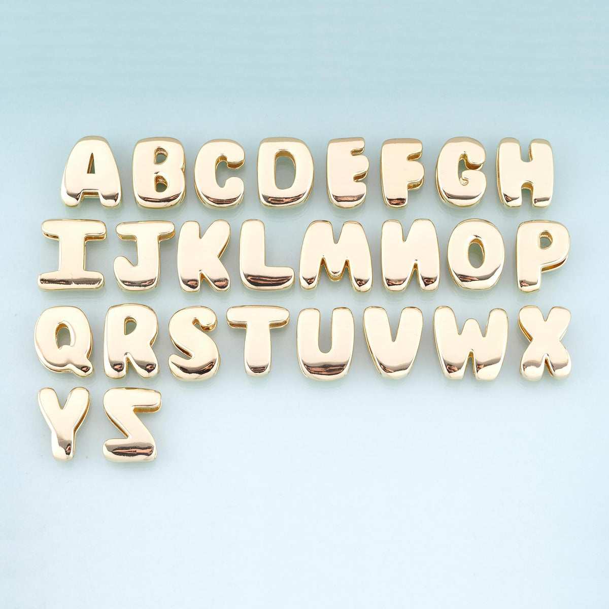 18K Gold Filled Letter Beads,Minimalist Letter Spacer Beads Bracelet Necklace for DIY Jewelry Making Supply