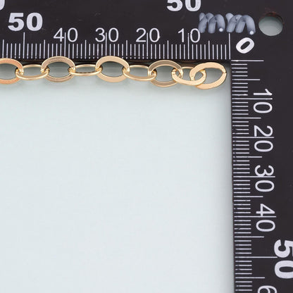 18K Gold Filled Oval Chain,Oval Chain Bracelet Necklace for DIY Jewelry Making Supply