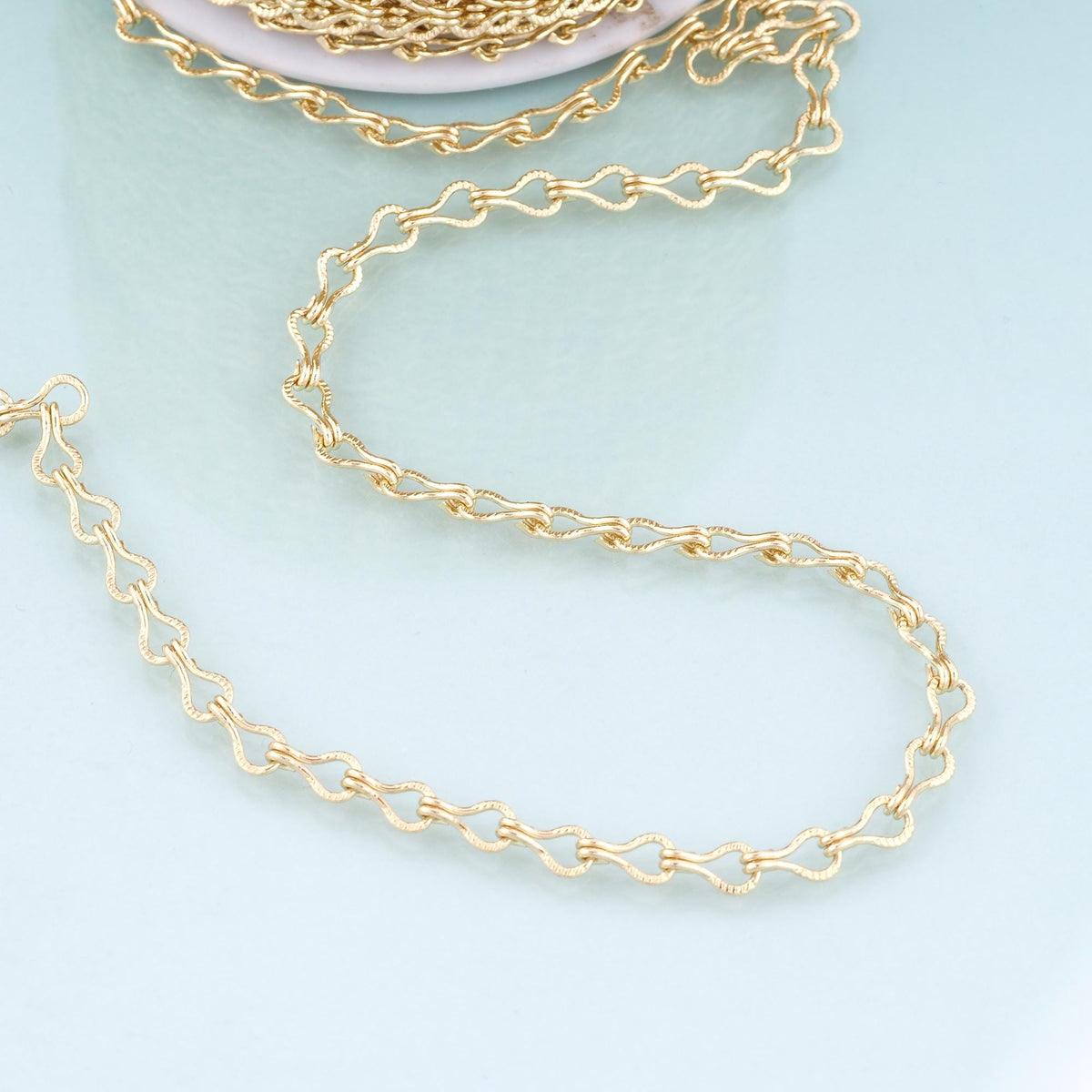18K Gold Filled Geometry Chain,Geometry Chain Bracelet Necklace for DIY Jewelry Making Supply
