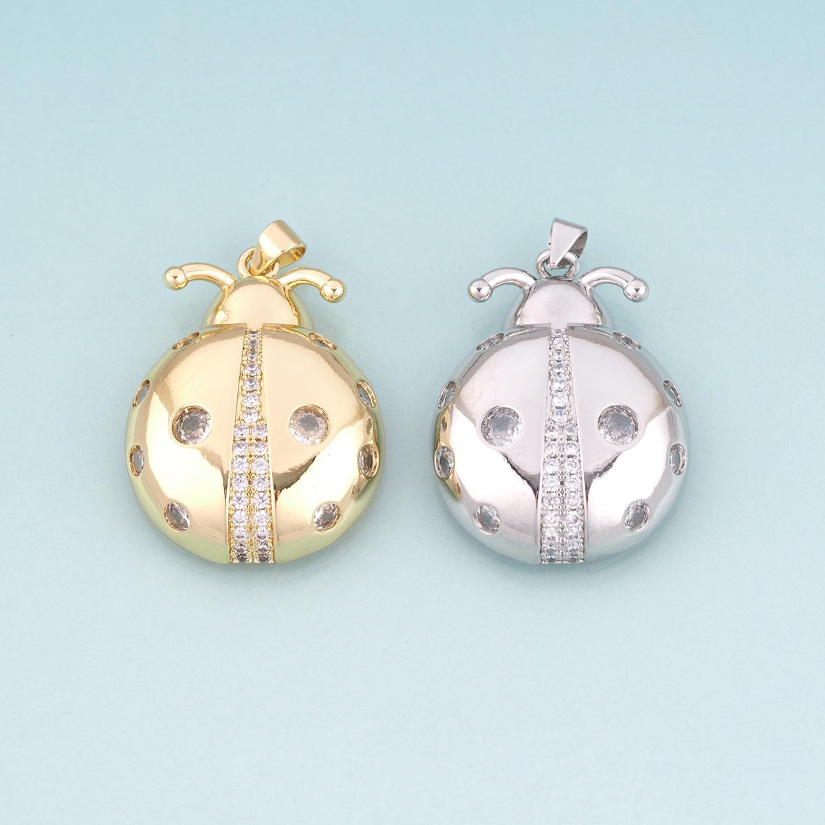 18K Gold Filled Cubic Zirconia Charm Pendant for Jewelry Making