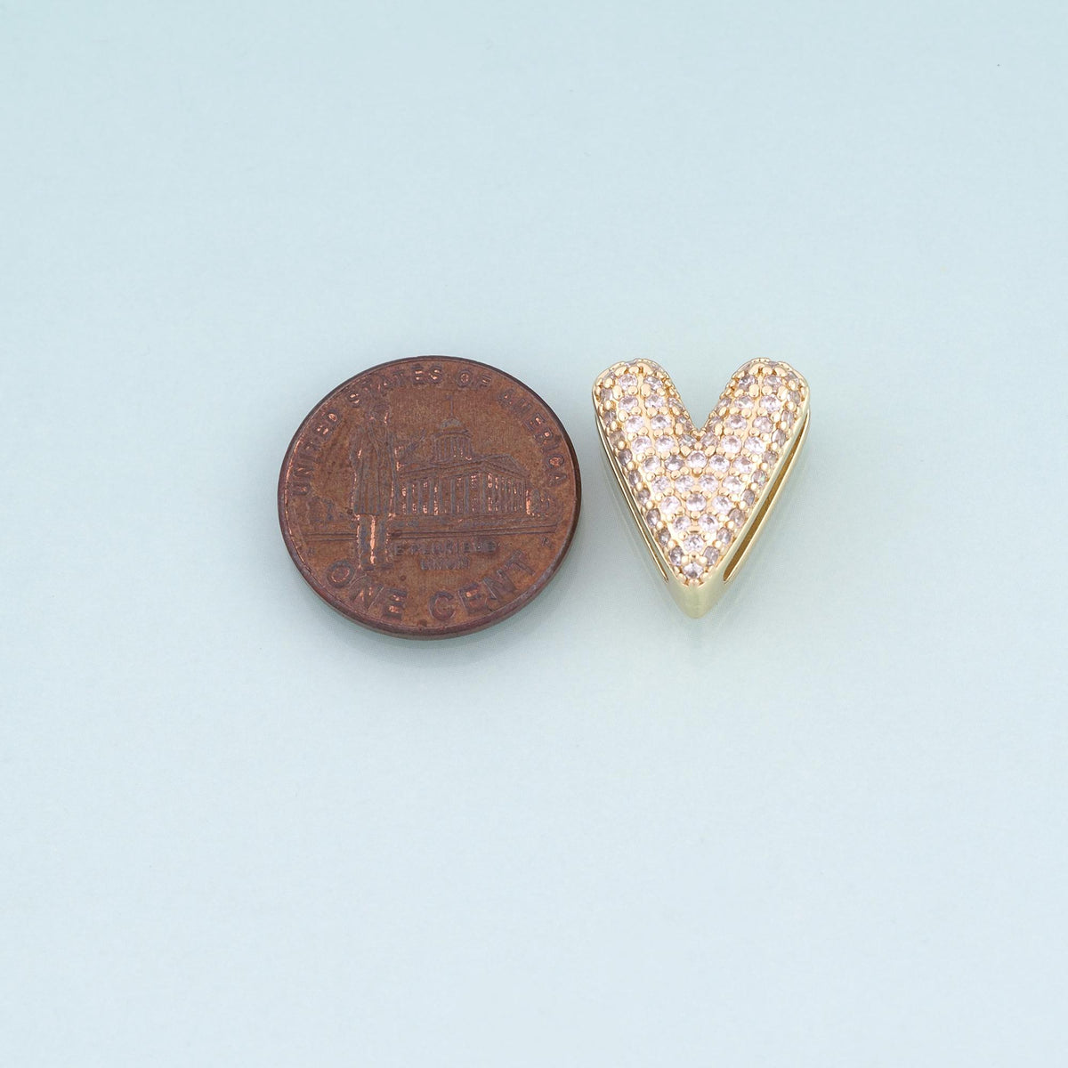 18K Gold Filled Pave CZ Heart Beads,Heart Spacer Beads Bracelet Necklace for DIY Jewelry Making Supply