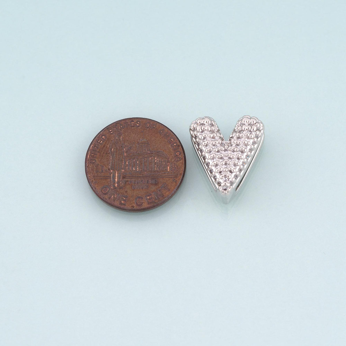 18K Gold Filled Cubic Zirconia Heart Spacer Beads for Jewelry Making