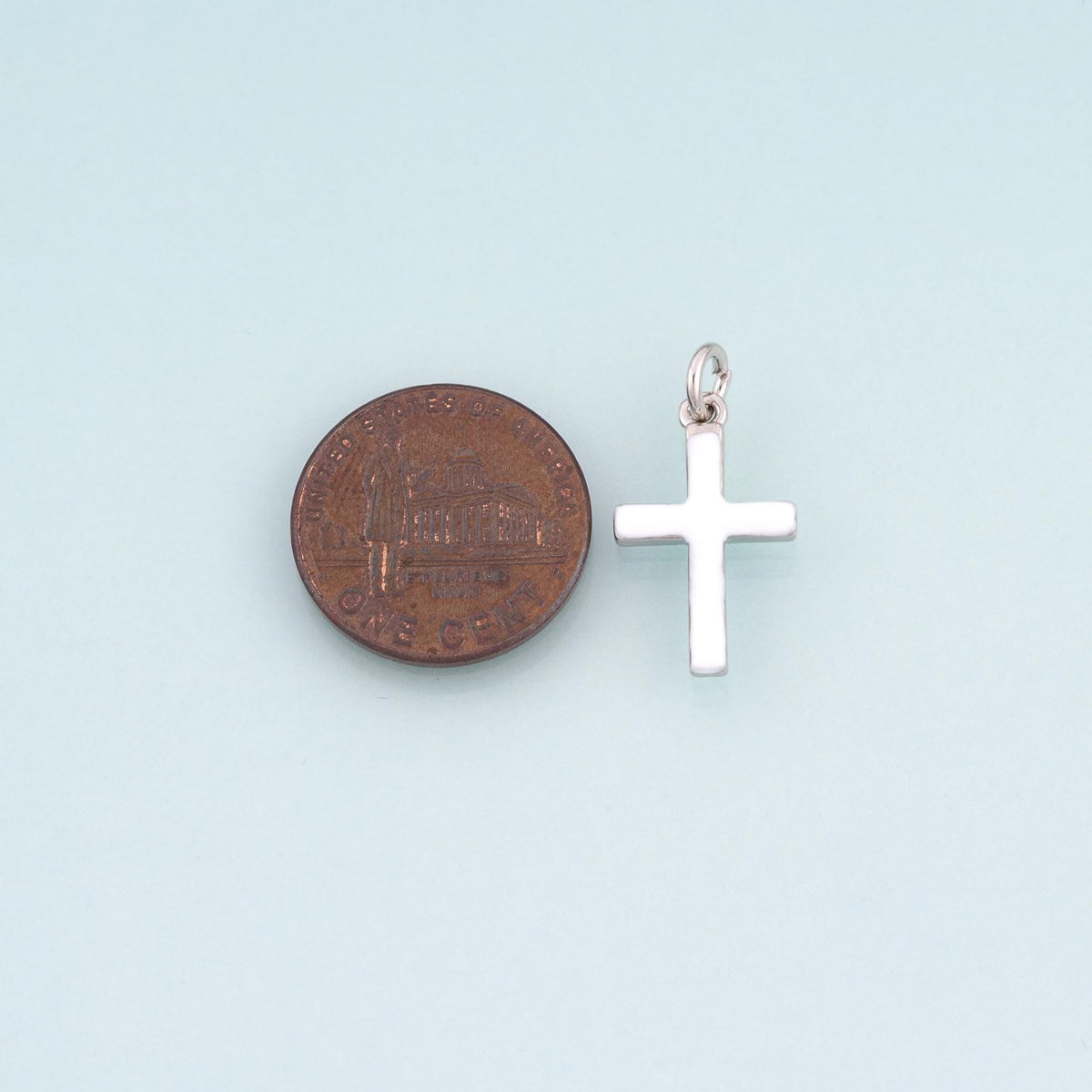 18K Gold Filled Enamel Cross Charm Pendant for Jewelry Making