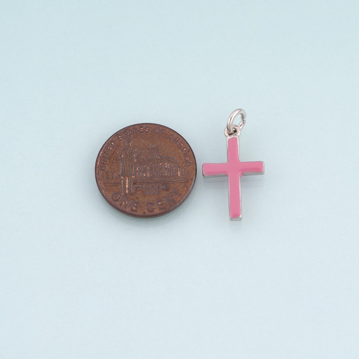 18K Gold Filled Enamel Cross Charm Pendant for Jewelry Making