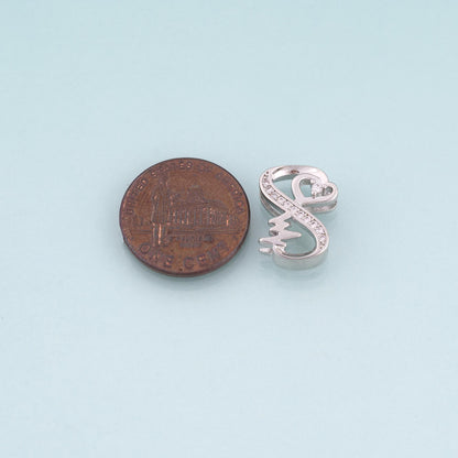 18K Gold Filled Cubic Zirconia Heart Spacer Beads for Jewelry Making