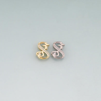 18K Gold Filled Cubic Zirconia Heart Spacer Beads for Jewelry Making