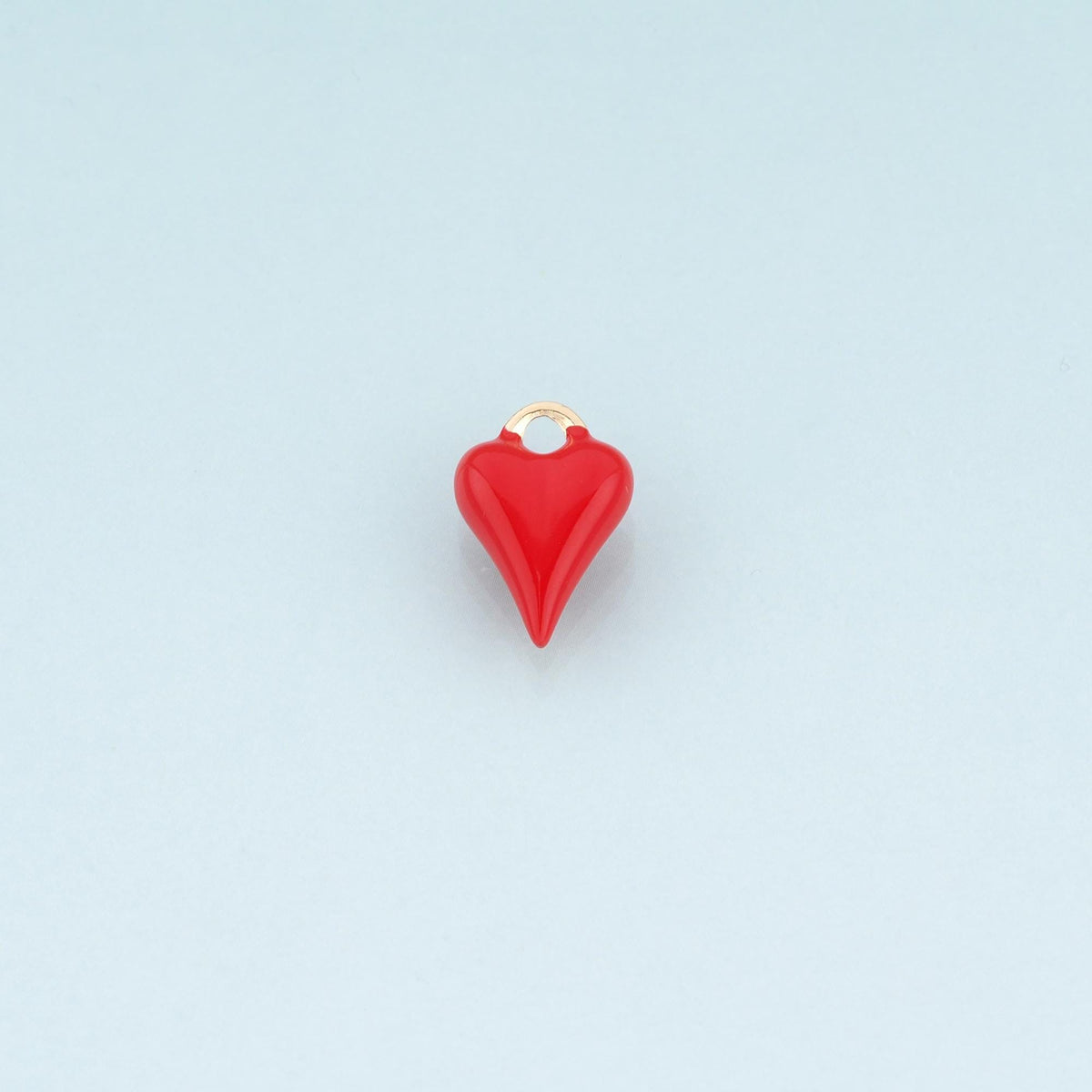 18K Gold Filled Enamel Heart Pendant,Couple Passionate Love Charm Bracelet Necklace for DIY Jewelry Making Supply