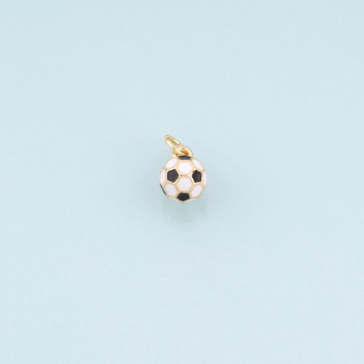 18K Gold Filled Enamel Football Pendant,Sports Competition Football Charm Bracelet Necklace for DIY Jewelry Making Supply