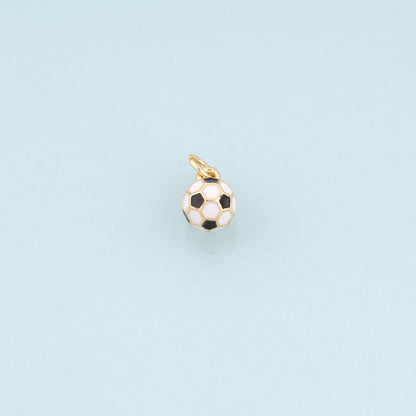 18K Gold Filled Enamel Football Pendant,Sports Competition Football Charm Bracelet Necklace for DIY Jewelry Making Supply