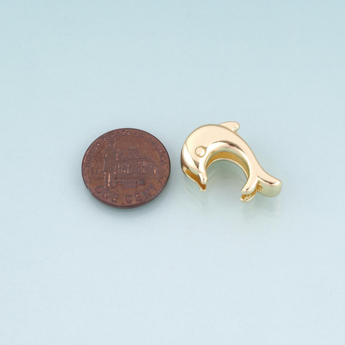 18K Gold Filled Dolphin Charm Pendant for Jewelry Making
