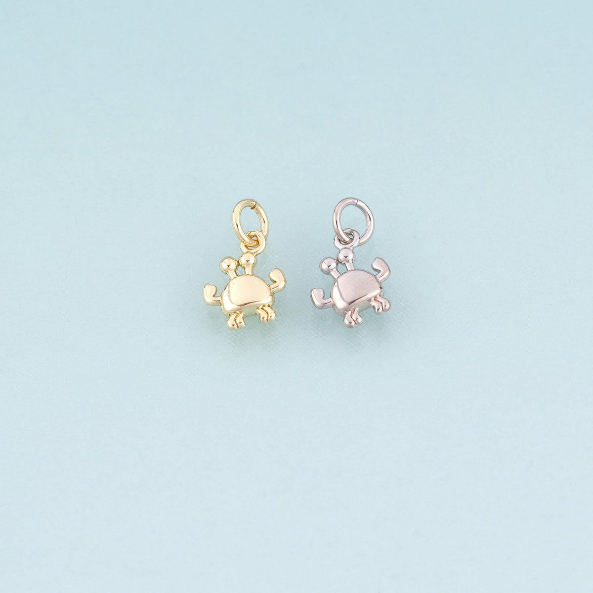 18K Gold Filled Crab Pendant,Beach Ocean Charm Bracelet Necklace for DIY Jewelry Making Supply