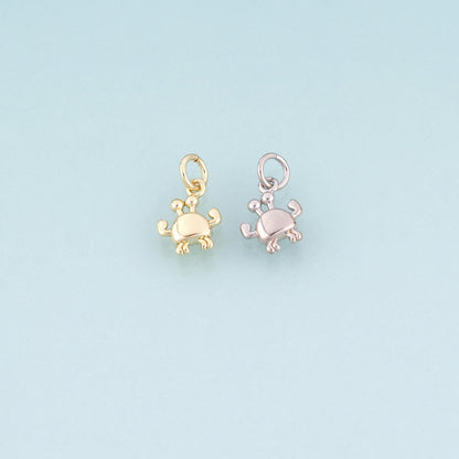 18K Gold Filled Crab Pendant,Beach Ocean Charm Bracelet Necklace for DIY Jewelry Making Supply