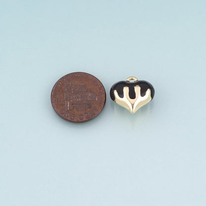 18K Gold Filled Enamel Heart Charm Pendant for Jewelry Making