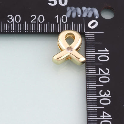 18K Gold Filled CZ Ribbon Beads,Light Luxury Spacer Beads Bracelet Necklace for DIY Jewelry Making Supply