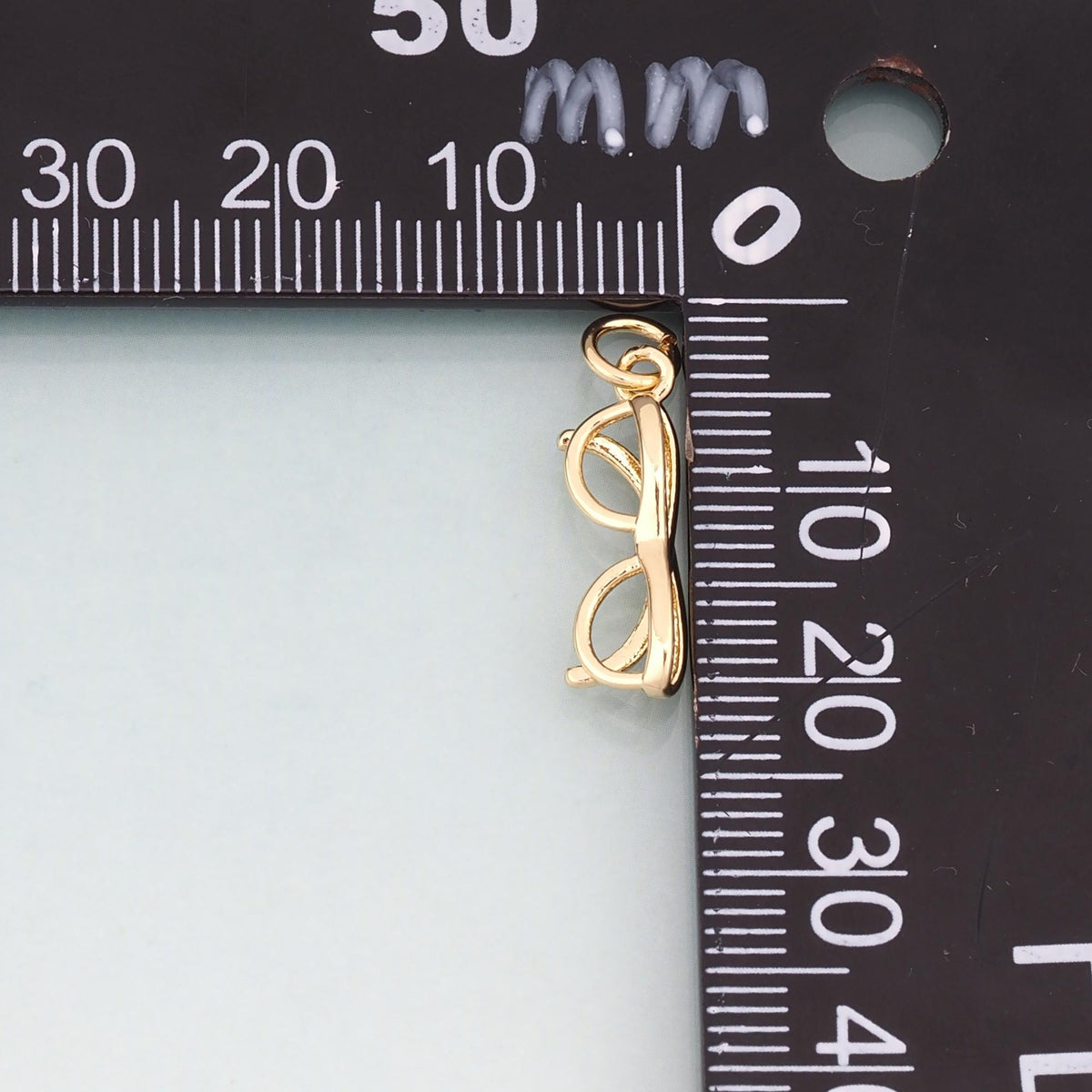 18K Gold Filled Glasses Pendant,Minimalist Glasses Charm Bracelet Necklace for DIY Jewelry Making Supply