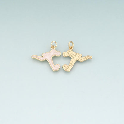 18K Gold Filled Hand Enamel Charm Pendant for Jewelry Making