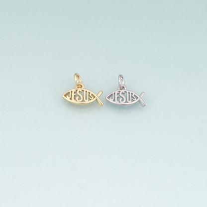 18K Gold Filled Fish Charm Pendant for Jewelry Making