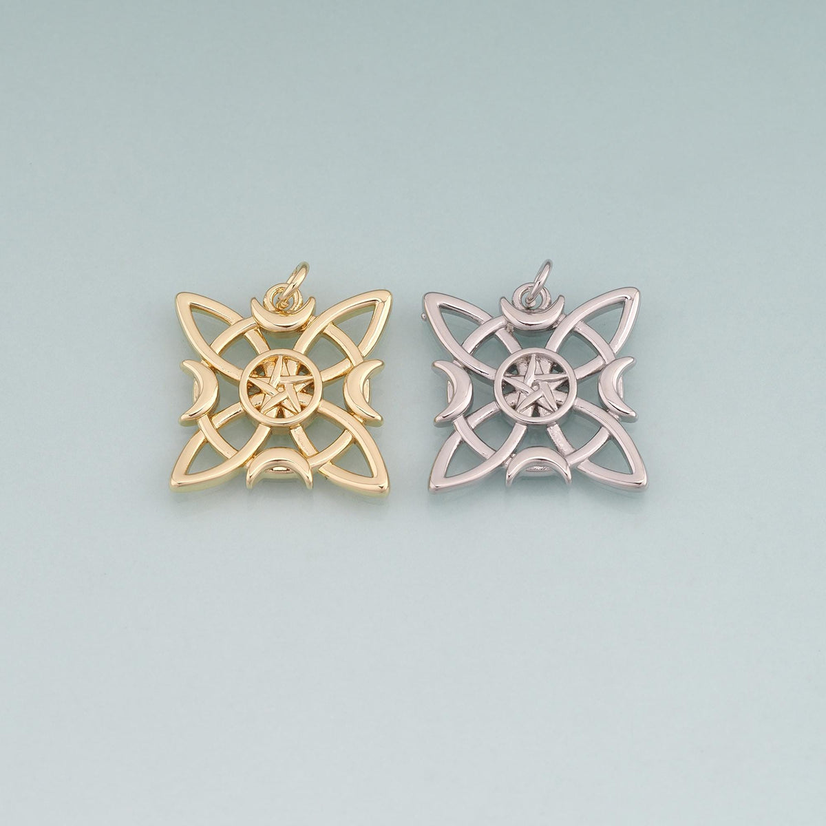 18K Gold Filled Star Compass Pendant,Star Charm Bracelet Necklace for DIY Jewelry Making Supply