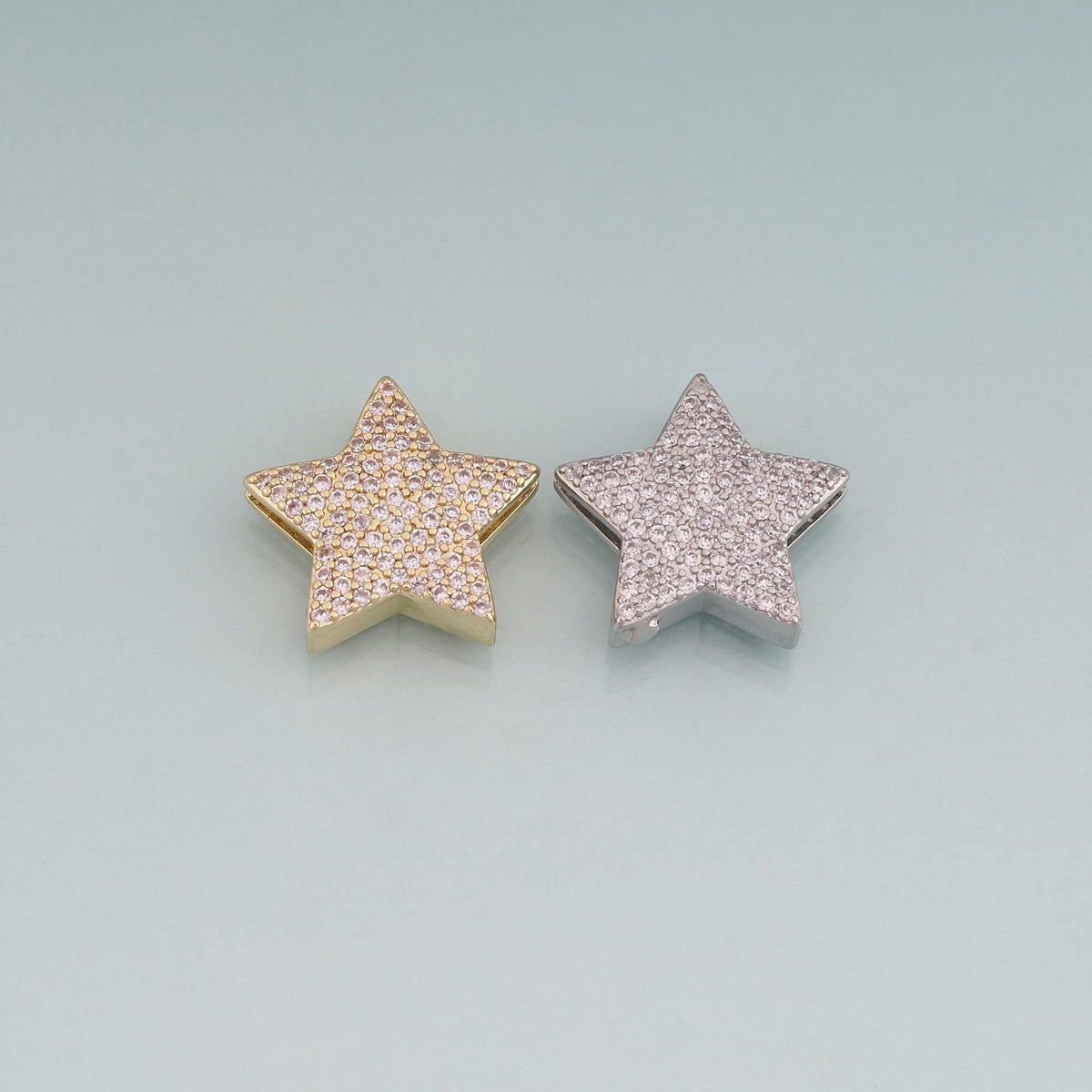 18K Gold Filled Star CZ Charm Pendant for Jewelry Making