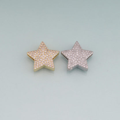 18K Gold Filled Star CZ Charm Pendant for Jewelry Making