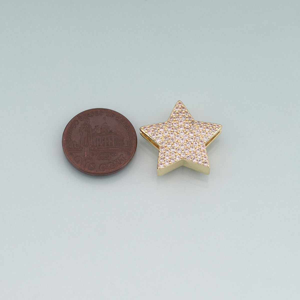 18K Gold Filled Star CZ Charm Pendant for Jewelry Making