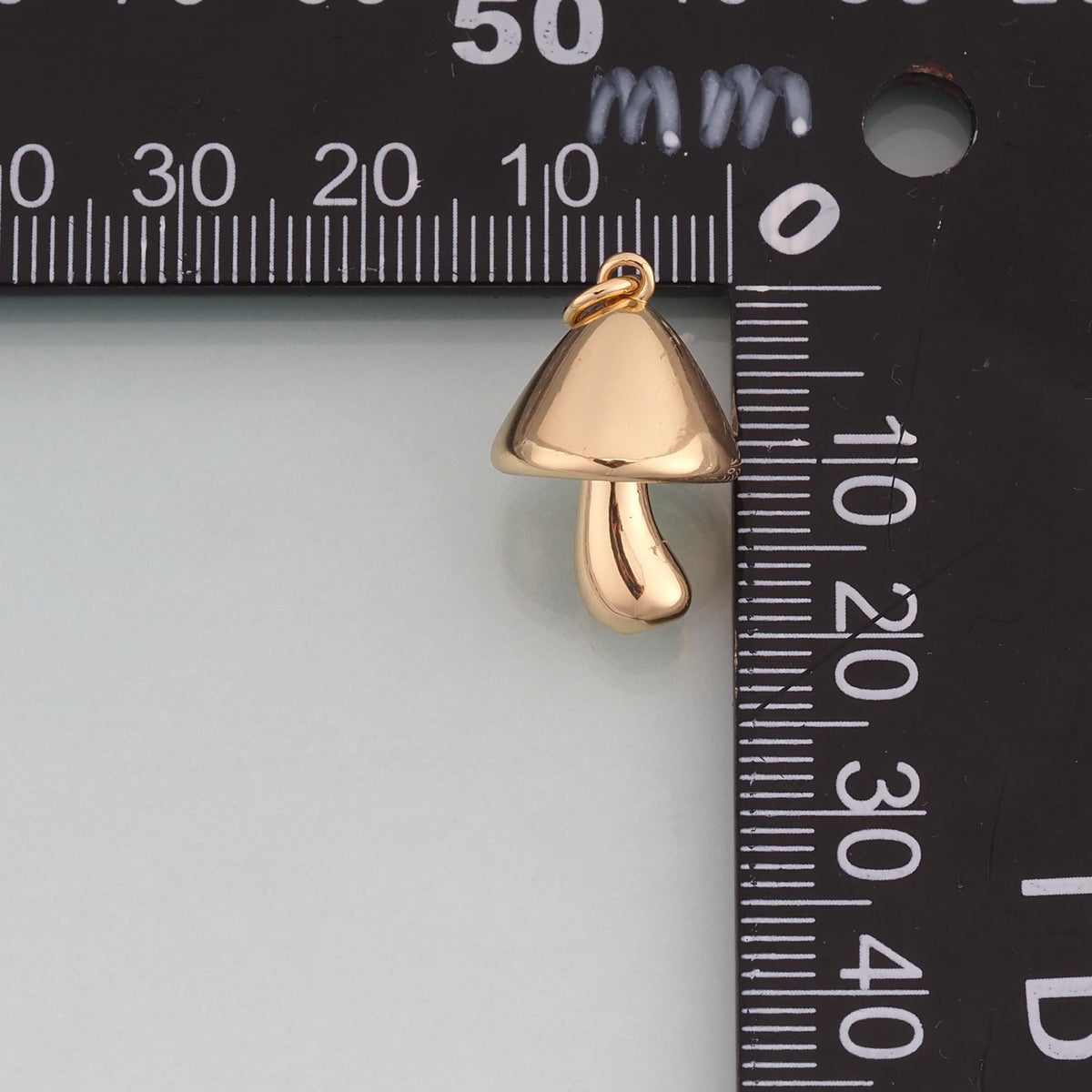 18K Gold Filled Mushroom Pendant,Cute Charm Bracelet Necklace for DIY Jewelry Making Supply