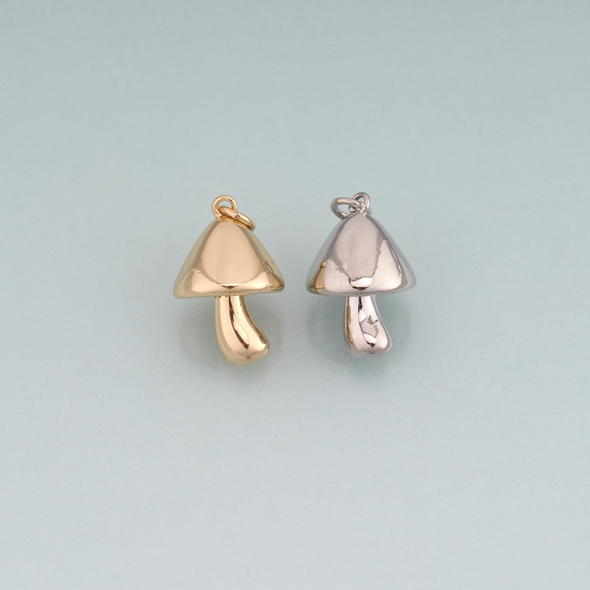 18K Gold Filled Mushroom Pendant,Cute Charm Bracelet Necklace for DIY Jewelry Making Supply