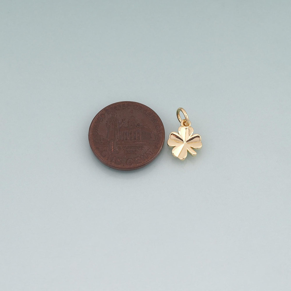 18K Gold Filled Four Clover Pendant,Lucky Charm Bracelet Necklace for DIY Jewelry Making Supply