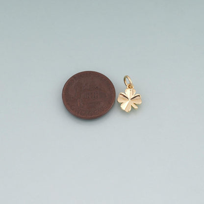 18K Gold Filled Four Clover Pendant,Lucky Charm Bracelet Necklace for DIY Jewelry Making Supply