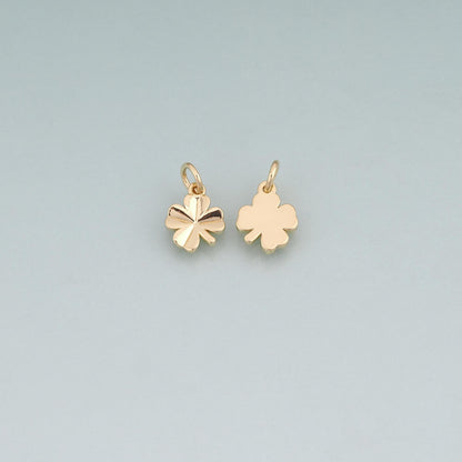 18K Gold Filled Four Clover Pendant,Lucky Charm Bracelet Necklace for DIY Jewelry Making Supply