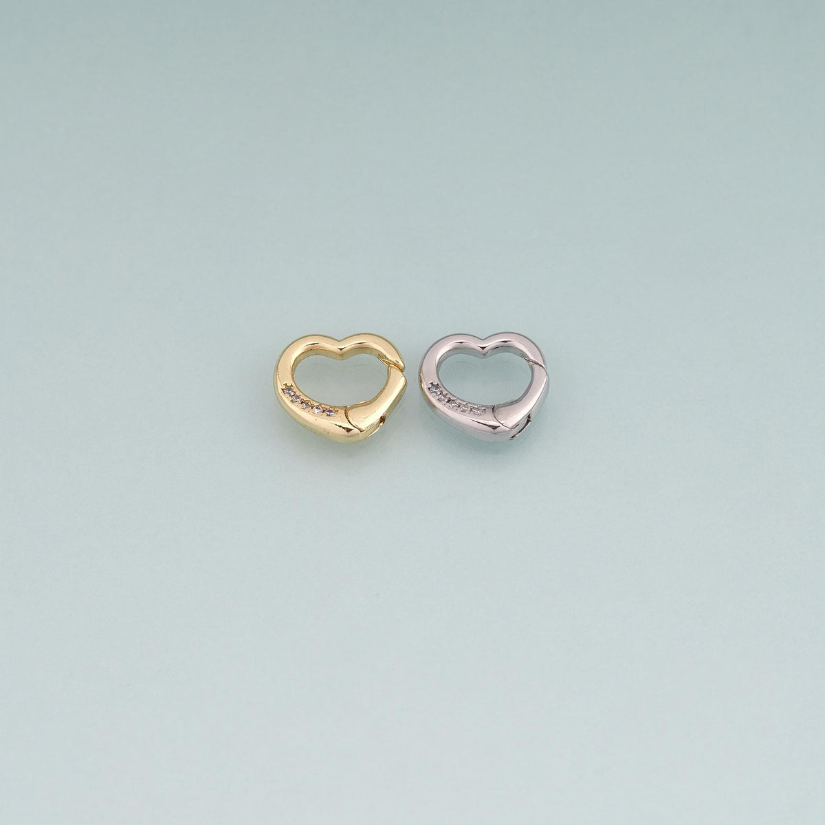 18K Gold Filled Heart CZ Charm Pendant for Jewelry Making