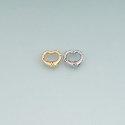 18K Gold Filled Heart CZ Charm Pendant for Jewelry Making