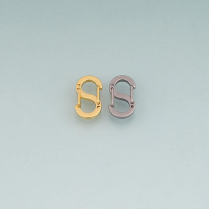 18K Gold Filled S Shaped Double Spring Clasp Pendant,S Shaped Charm Bracelet Necklace for DIY Jewelry Making Supply