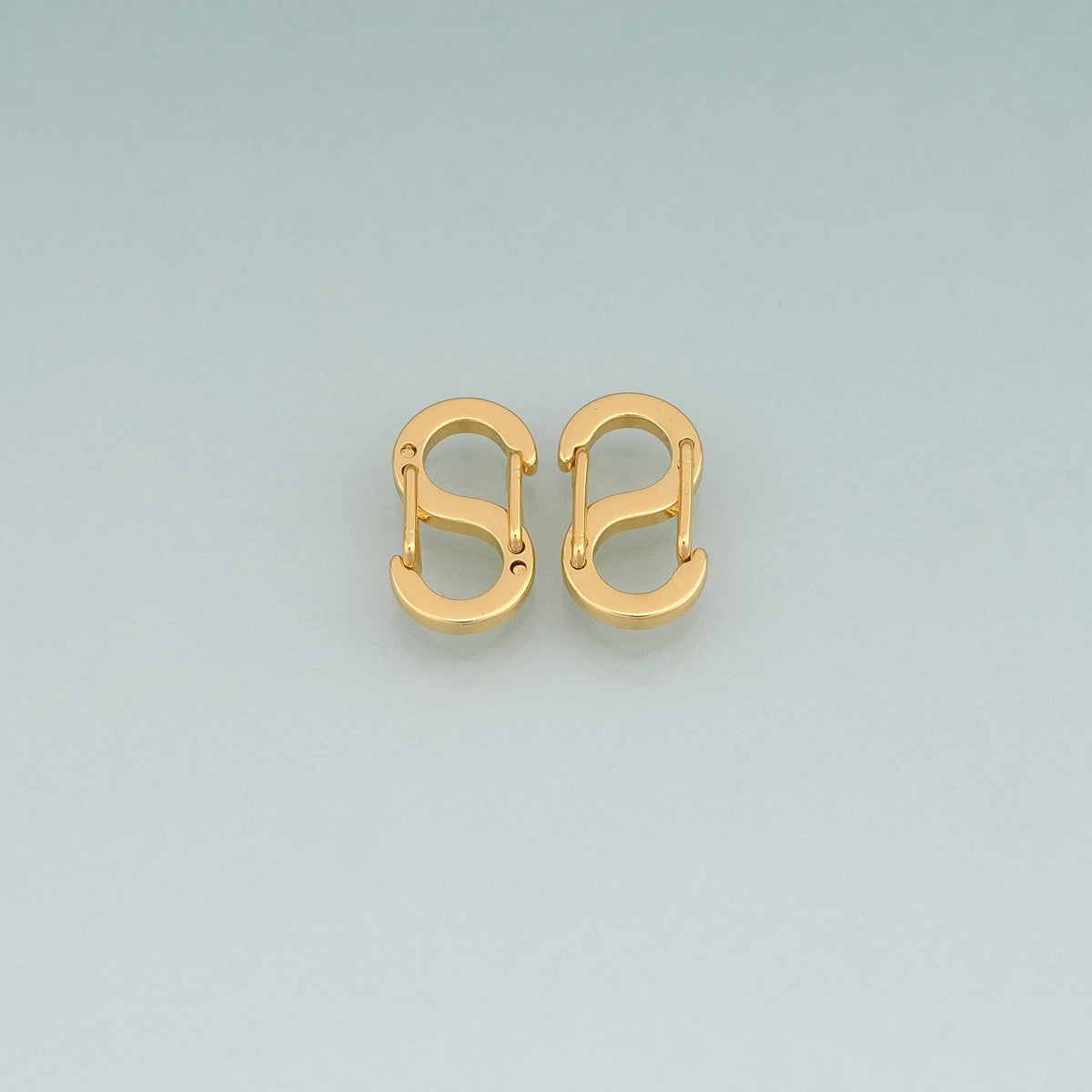 18K Gold Filled S Shaped Double Spring Clasp Pendant,S Shaped Charm Bracelet Necklace for DIY Jewelry Making Supply