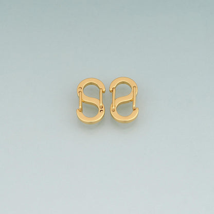 18K Gold Filled S Shaped Double Spring Clasp Pendant,S Shaped Charm Bracelet Necklace for DIY Jewelry Making Supply